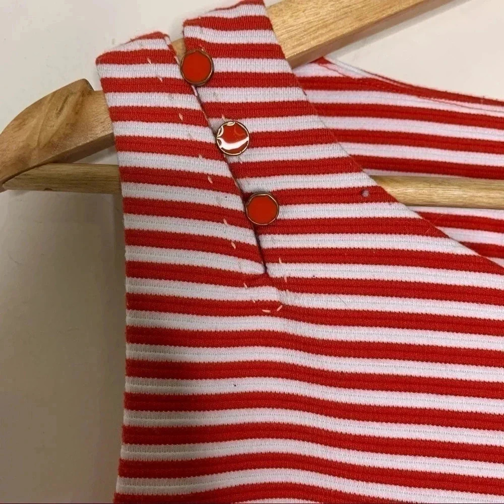 Anthropologie Red and White Striped Peplum Blouse - Picture 4 of 8